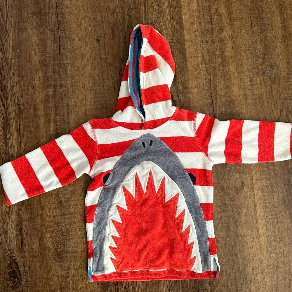 Mini Boden shark cover up 2-3T